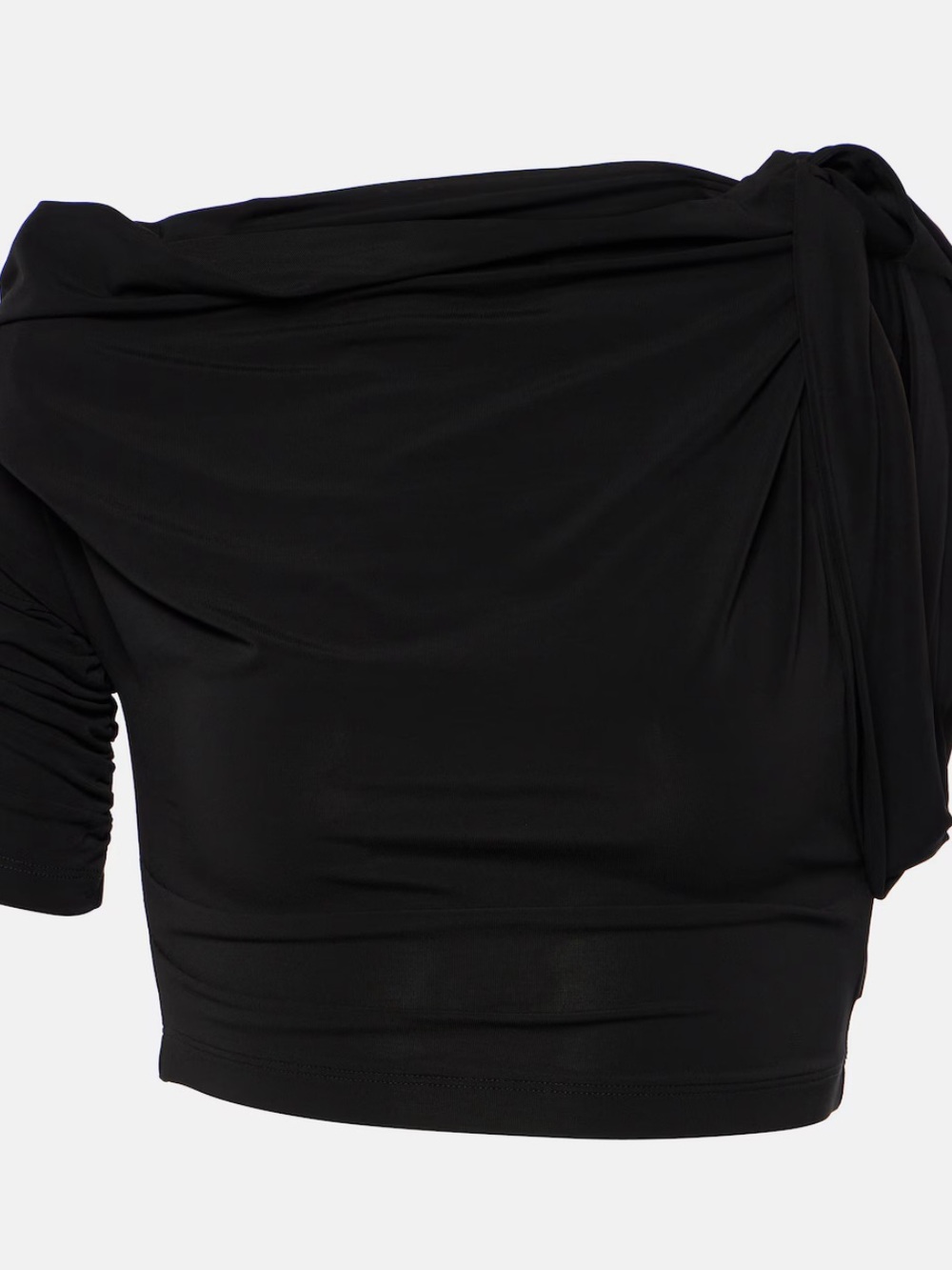 Jacquemus Le Haut Drapeado Jersey Crop Top